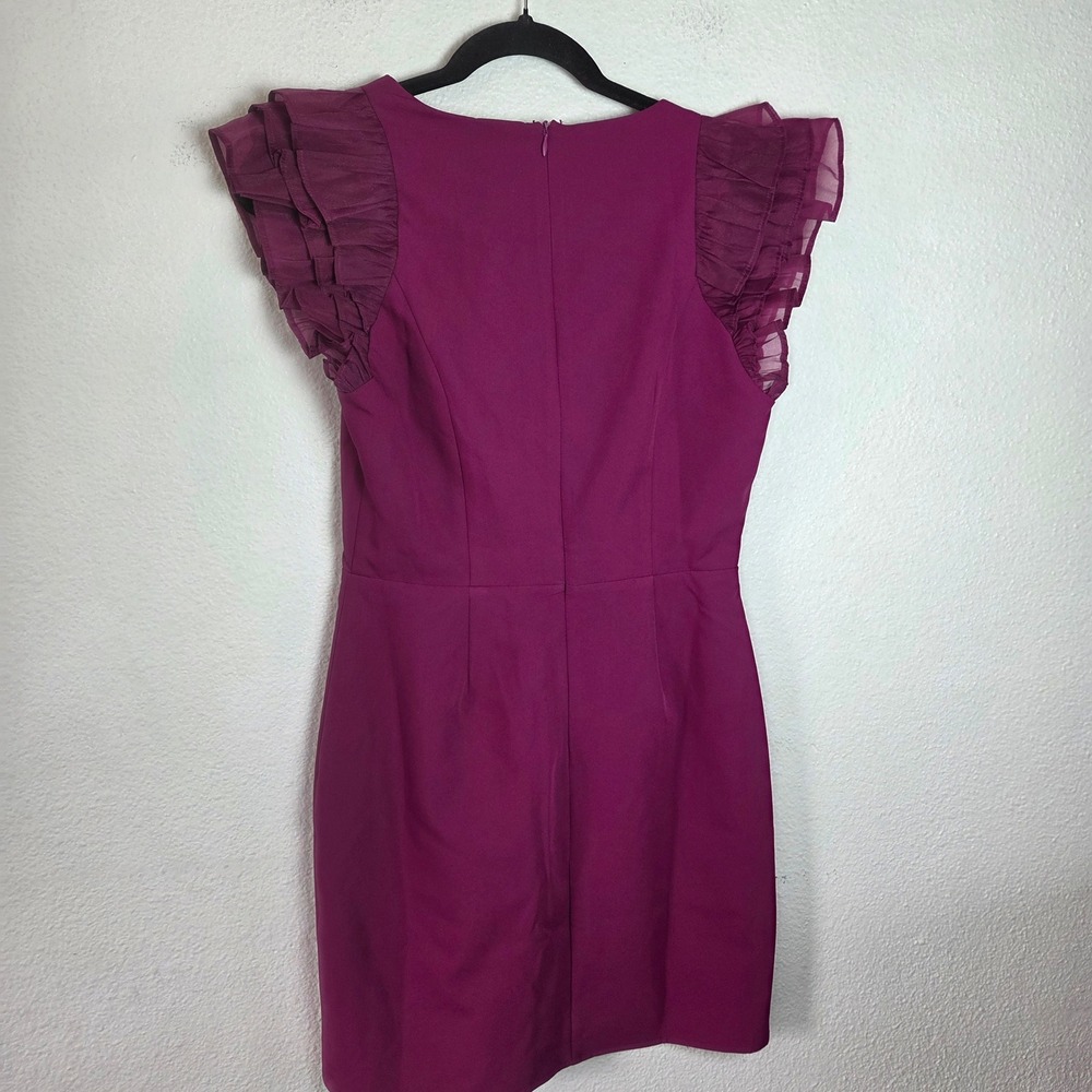 NWT Adelyn Rae Pink Ruffle Sleeve Mini Dress Square Neck Cocktail - Picture 2 of 9